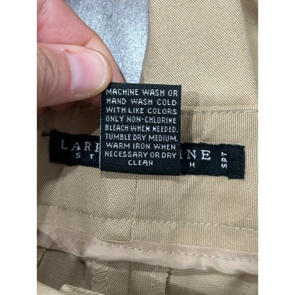 Larry Levine Womens Stretch Khaki Wide Leg Cropped Pants Size 8 - Picture 7 of 8